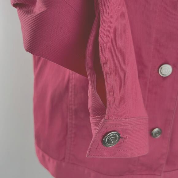 Jones New York Signature Womens M Jacket Small Corduroy Pinkish Coral - Picture 6 of 13